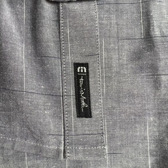 Travis Mathew Mens Gray Check Short Sleeve Button Up Shirt XXL - Picture 3 of 5